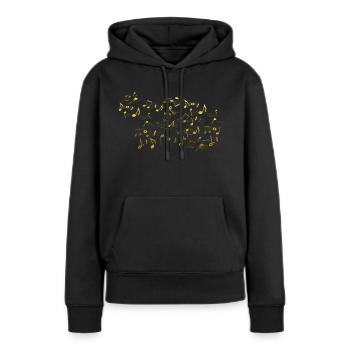 Musiknoten - Frauen Premium Bio Hoodie - Schwarz - Vorne - Julia (174cm)