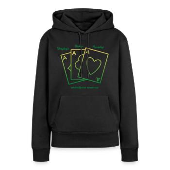 Cp - Sous-groupes - Sweat à capuche Premium bio Femme - noir - Devant - Julia (174cm)