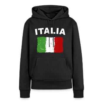 Drapeau italien - Sweat à capuche Premium bio Femme - noir - Devant - Julia (174cm)