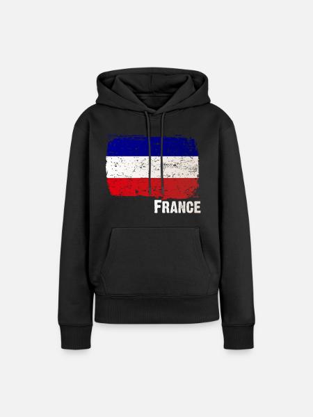 France Frankreich - Frauen Premium Bio Hoodie - Schwarz
