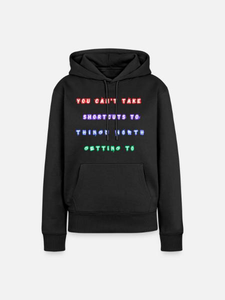 Mtivational Zitate - Frauen Premium Bio Hoodie - Schwarz