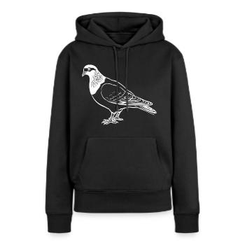 Taube Hand gezeichnet Vogel - Frauen Premium Bio Hoodie - Schwarz - Vorne - Julia (174cm)