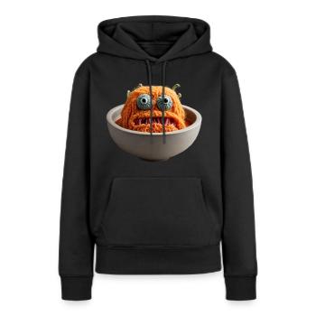 Soupe de monstres - Sweat à capuche Premium bio Femme - noir - Devant - Julia (174cm)