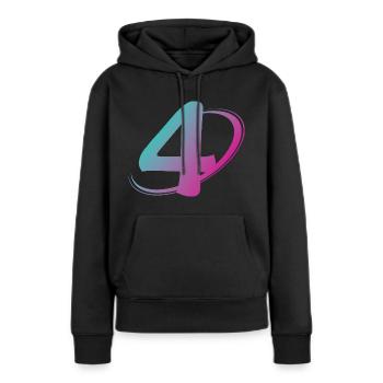 Nummer 4 mehrfarbig - Frauen Premium Bio Hoodie - Schwarz - Vorne - Julia (174cm)