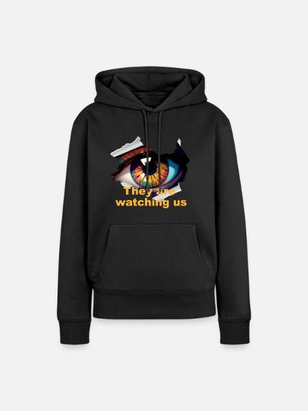 Auge, Überwachung - Frauen Premium Bio Hoodie - Schwarz