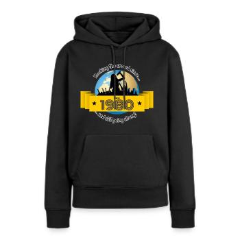 45. Anniversaire Qui fait vibrer la foule depuis 03/1980 - Sweat à capuche Premium bio Femme - noir - Devant - Julia (174cm)