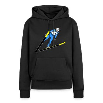 Saut à ski - Sweat à capuche Premium bio Femme - noir - Devant - Julia (174cm)