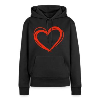Red Heart - Women’s Premium Organic Hoodie - black - Front - Julia (174cm)