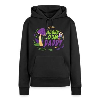 Retro Mushroom Daddy - Women’s Premium Organic Hoodie - black - Front - Julia (174cm)