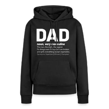 Définition de « papa » - Sweat à capuche Premium bio Femme - noir - Devant - Julia (174cm)