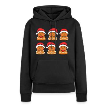 Bonhomme pain d'épice - Sweat à capuche Premium bio Femme - noir - Devant - Julia (174cm)