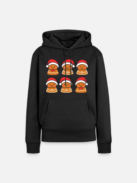 Lebkuchenmann - Frauen Premium Bio Hoodie - Schwarz