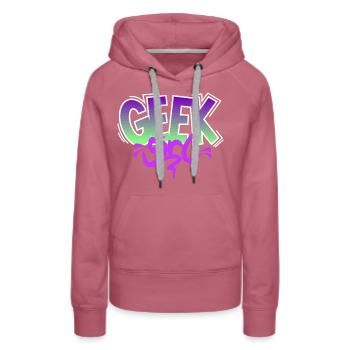 geek girl purple - Sweat à capuche Premium bio Femme - mauve - Devant - Isabella (175cm)