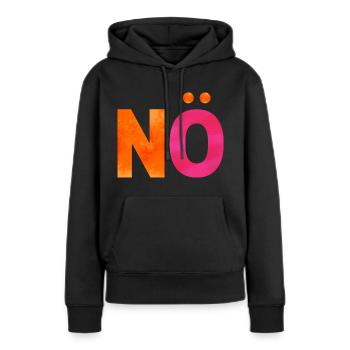 NÖ. Ein Shirt, ein Wort. - Frauen Premium Bio Hoodie - Schwarz - Vorne - Julia (174cm)