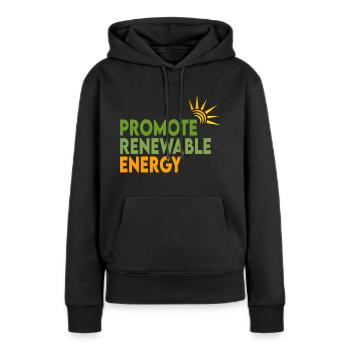 Énergies renouvelables - Sweat à capuche Premium bio Femme - noir - Devant - Julia (174cm)
