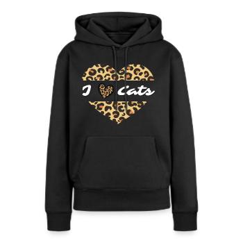 I love Cats Katzenliebhaber Süss Katzenbesitzer - Frauen Premium Bio Hoodie - Schwarz - Vorne - Julia (174cm)