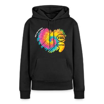 Mental Health Matters - Semicolon Mental Health - Women’s Premium Organic Hoodie - black - Front - Julia (174cm)