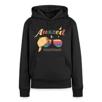 Lustige Sprüche - Auszeit - Frauen Premium Bio Hoodie - Schwarz - Vorne - Julia (174cm)