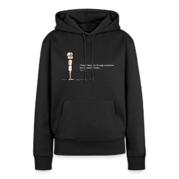 Change - Frauen Premium Bio Hoodie - Schwarz - Vorne - Julia (174cm)