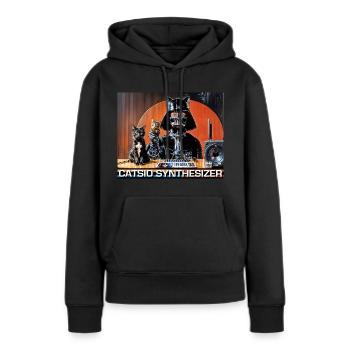 Catsio Synthesizer - Frauen Premium Bio Hoodie - Schwarz - Vorne - Julia (174cm)