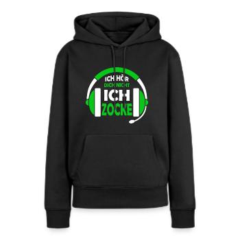 Ich Zocke Zocken Zocker Gamen - Frauen Premium Bio Hoodie - Schwarz - Vorne - Julia (174cm)