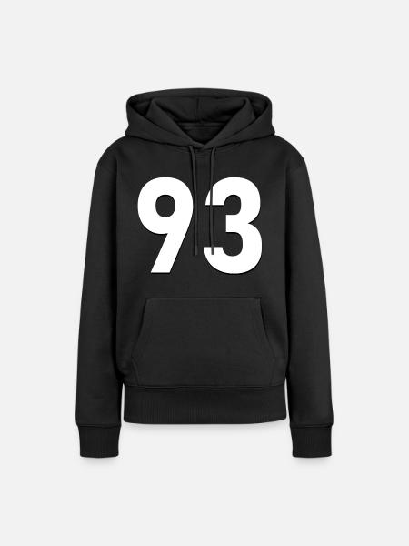 93 - Frauen Premium Bio Hoodie - Schwarz