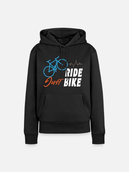 Just Ride Bike - Frauen Premium Bio Hoodie - Schwarz