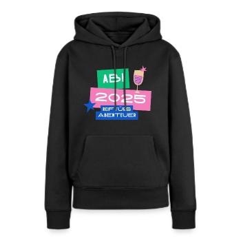 Remise des diplômes 2025_3 - Sweat à capuche Premium bio Femme - noir - Devant - Julia (174cm)