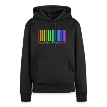 Arc-en-code à barres - Sweat à capuche Premium bio Femme - noir - Devant - Julia (174cm)