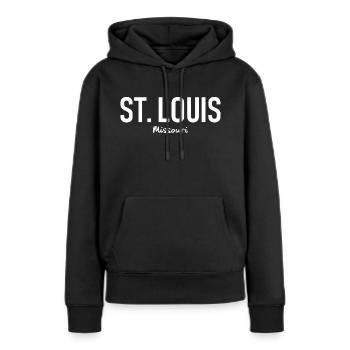 St. Louis - Missouri - Etats-Unis - Etats-Unis - Etats-Unis - Sweat à capuche Premium bio Femme - noir - Devant - Julia (174cm)