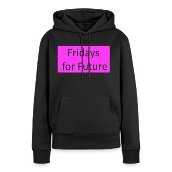 Fridays for Future Slogan pink - Frauen Premium Bio Hoodie - Schwarz - Vorne - Julia (174cm)
