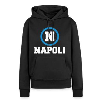 Napoli Fußball Ärmel - Frauen Premium Bio Hoodie - Schwarz - Vorne - Julia (174cm)