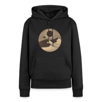 Dünen - Frauen Premium Bio Hoodie - Schwarz - Vorne - Julia (174cm)