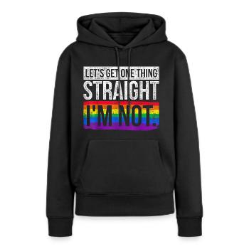 Straight Love Parade Pride Liebe Regenbogen CSD - Frauen Premium Bio Hoodie - Schwarz - Vorne - Julia (174cm)