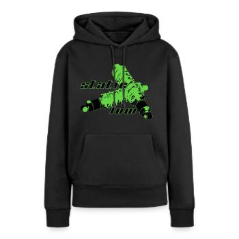 staticlow 4 - Frauen Premium Bio Hoodie - Schwarz - Vorne - Julia (174cm)