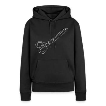 Ciseaux Schneider fait à la main - Sweat à capuche Premium bio Femme - noir - Devant - Julia (174cm)