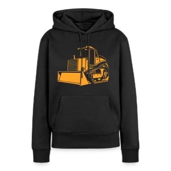 bulldozer - Sweat à capuche Premium bio Femme - noir - Devant - Julia (174cm)