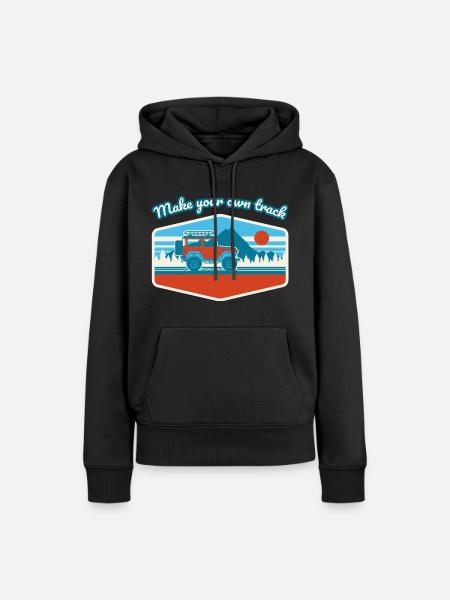 Spur - Frauen Premium Bio Hoodie - Schwarz