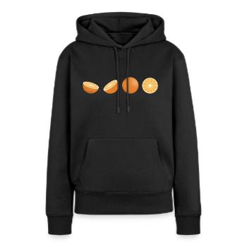 Les oranges - Sweat à capuche Premium bio Femme - noir - Devant - Julia (174cm)