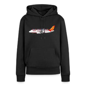 plane - Women’s Premium Organic Hoodie - black - Front - Julia (174cm)