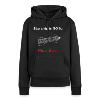Wireframe, comme un vaisseau, est prêt pour Flip n’Burn - Sweat à capuche Premium bio Femme - noir - Devant - Julia (174cm)