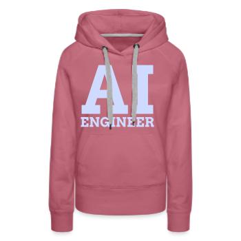 KI-Ingenieur - Frauen Premium Bio Hoodie - Malve - Vorne - Isabella (175cm)