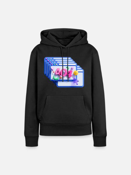 404-Fehlercode, 3d - Frauen Premium Bio Hoodie - Schwarz