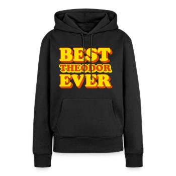 Theodor First Name Funny Gift - Women’s Premium Organic Hoodie - black - Front - Julia (174cm)