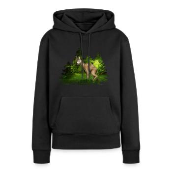 OPEN AIR SHIT - Frauen Premium Bio Hoodie - Schwarz - Vorne - Julia (174cm)