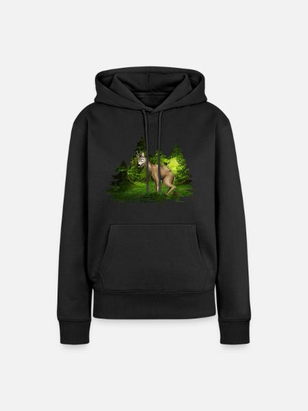 OPEN AIR SHIT - Frauen Premium Bio Hoodie - Schwarz