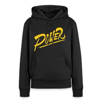 POWER - Women’s Premium Organic Hoodie - black - Front - Julia (174cm)