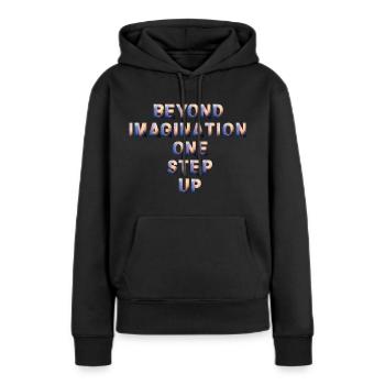 Votre imagination est votre pouvoir - Sweat à capuche Premium bio Femme - noir - Devant - Julia (174cm)