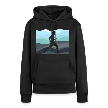 Bodybuilding Trainingsplan Copy - Frauen Premium Bio Hoodie - Schwarz - Vorne - Julia (174cm)