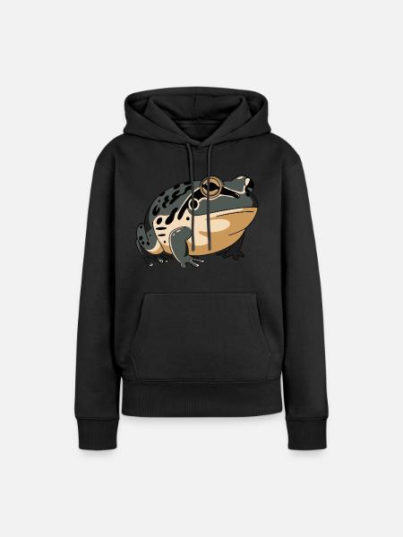 Einzigartige Frosch-Illustration - Frauen Premium Bio Hoodie - Schwarz
